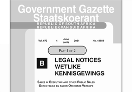 Legal Notices Wetlike Kennisgewings