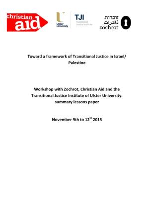 Toward a Framework of Transitional Justice in Israel/ Palestine