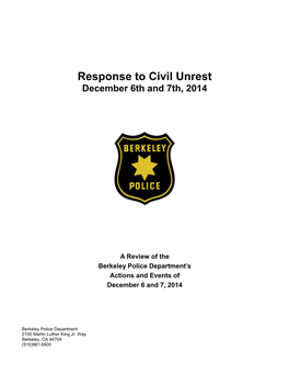 Berkeley Police Response to Civil Unrest