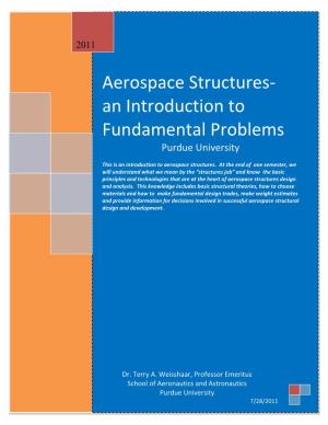 Aerospace Structures- an Introduction to Fundamental Problems Purdue University