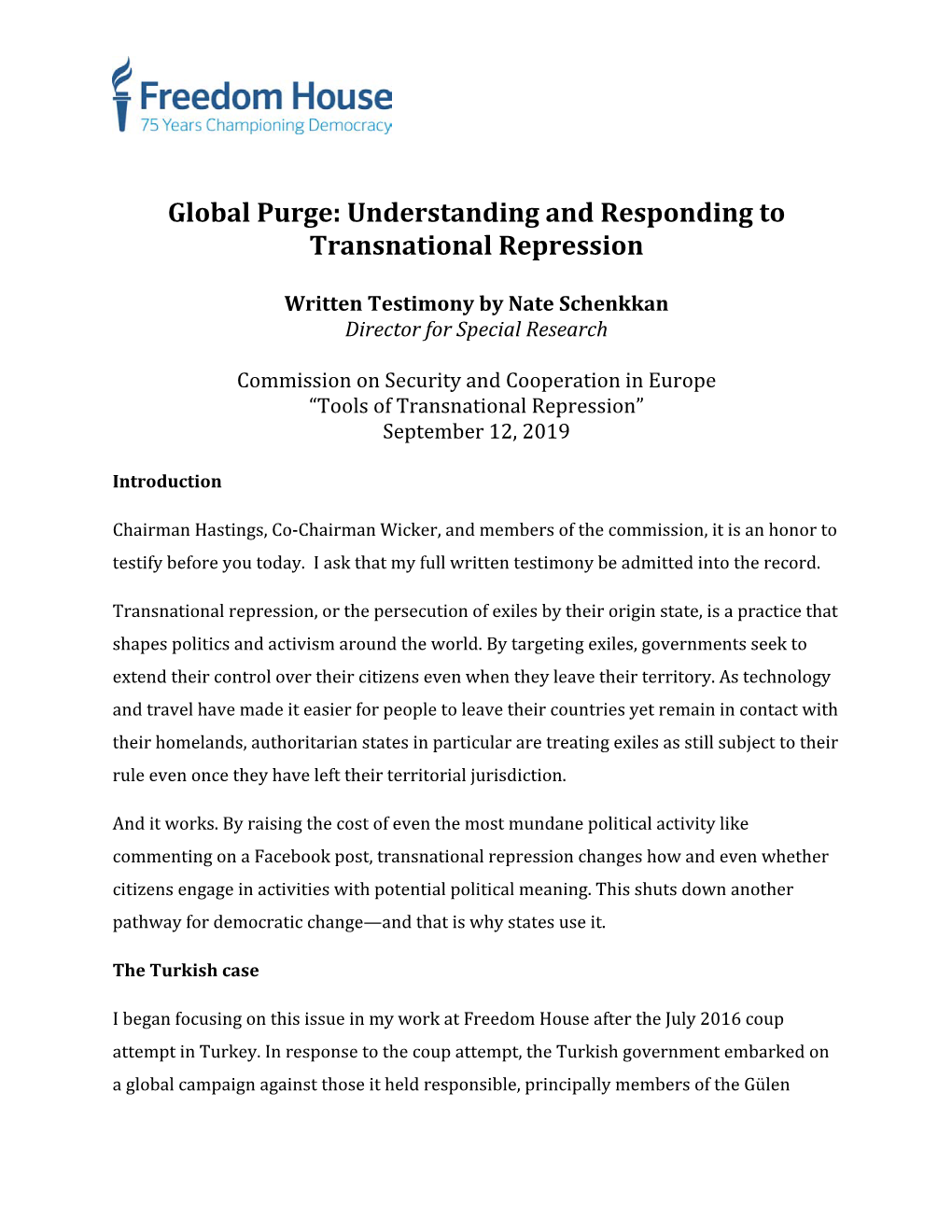 Understanding and Responding to Transnational Repression