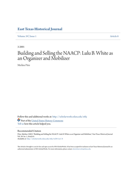 Building and Selling the NAACP: Lulu B. White As an Organizer and Mobilizer Merline Pitre