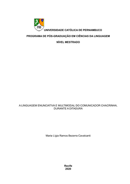 Universidade Católica De Pernambuco Programa De