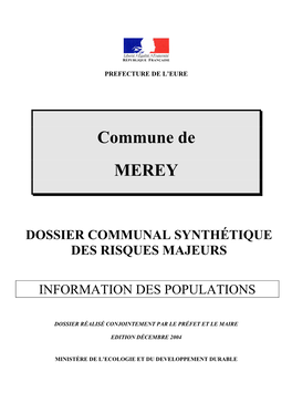LES RISQUES MAJEURS DE LA COMMUNE DE MEREY Page 5