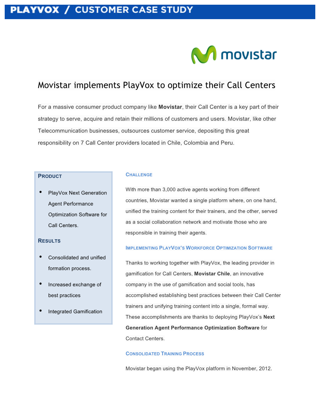 Movistar Implements Playvox to Optimize Their Call Centers