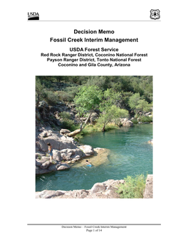 Fossil Creek Interim Management Decision Memo