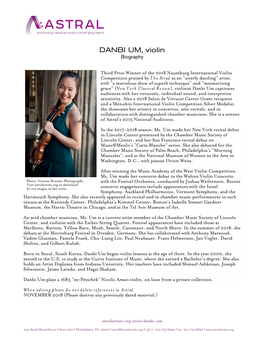 DANBI UM, Violin Biography