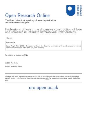 The Discursive Construction of Love and Romance in Intimate Heterosexual Relationships