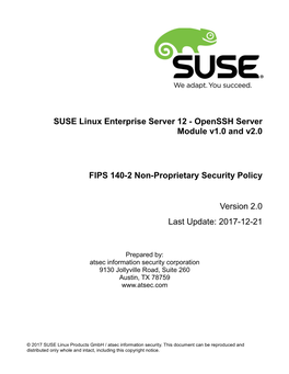 FIPS 140-2 Non-Proprietary Security Policy