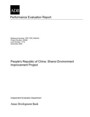 People's Republic of China: Shanxi Environment Improvement Project