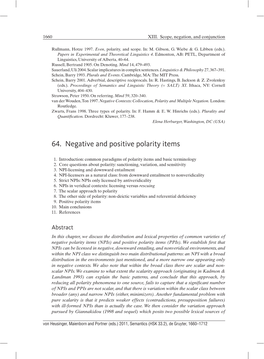 Negative and Positive Polarity Items