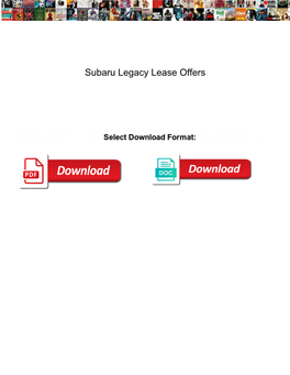 Subaru Legacy Lease Offers