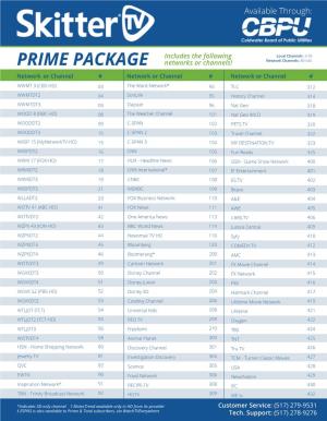 Skitter Prime Package Lineup (2021)