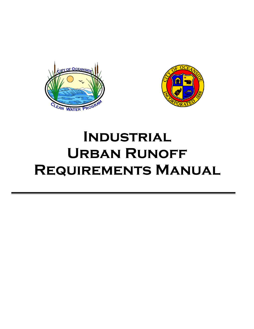 Industrial Urban Runoff Requirements Manual