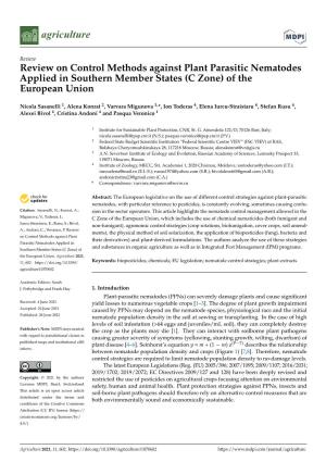 Review on Control Methods Against Plant Parasitic Nematodes Applied in Southern Member States (C Zone) of the European Union