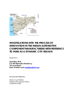Investigations Into the Process of Innovation in the Indian Automotive Component Manufacturers with Reference to Pune As a Dynamic City-Region