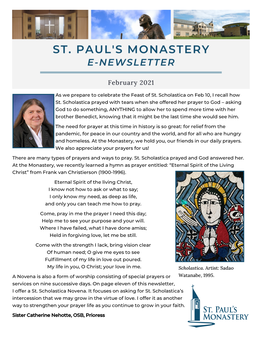 As We Prepare to Celebrate the Feast of St. Scholastica on Feb 10, I Recall How St