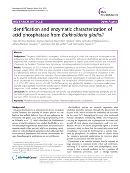 Identification and Enzymatic Characterization of Acid