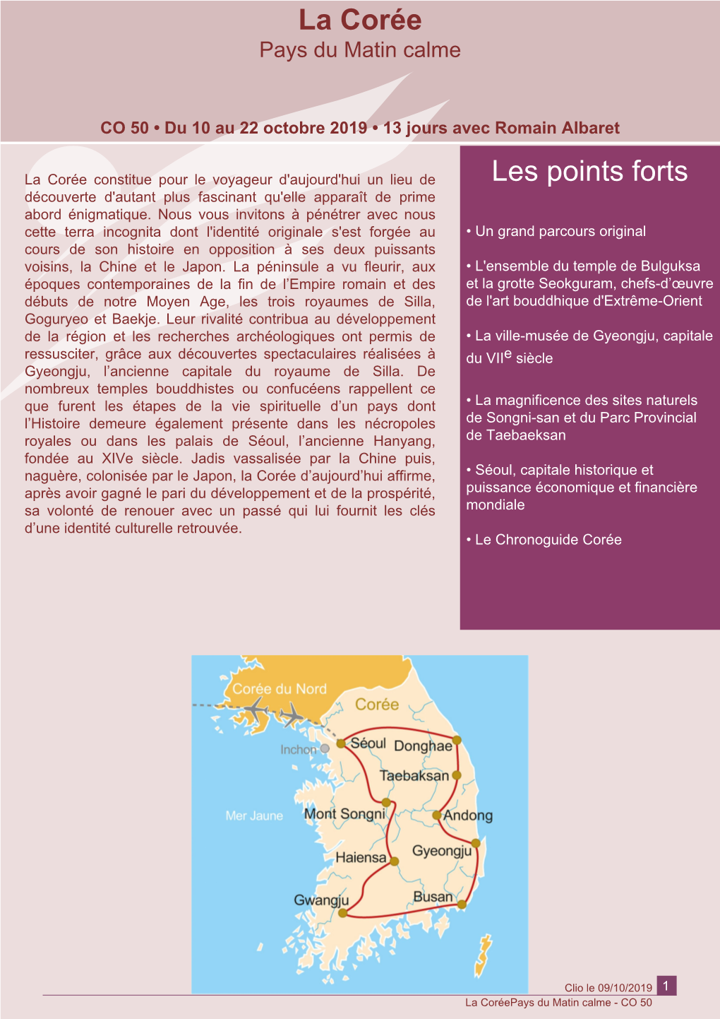 La Corée Les Points Forts