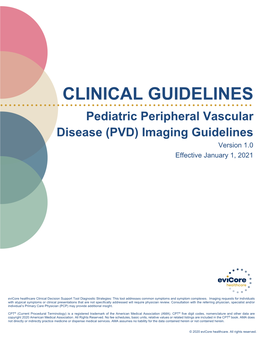 Evicore Pediatric PVD Imaging Guidelines
