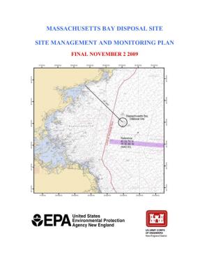 Massachusetts Bay Disposal Site: Site Management and Monitoring Plan