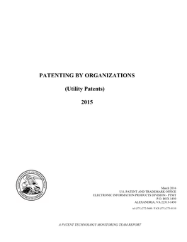 Patenting by Organizations 2015