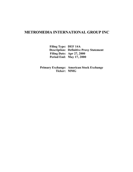 Metromedia International Group Inc