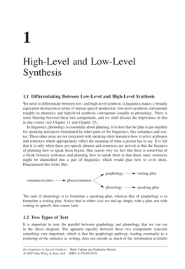 High-Level and Low-Level Synthesis
