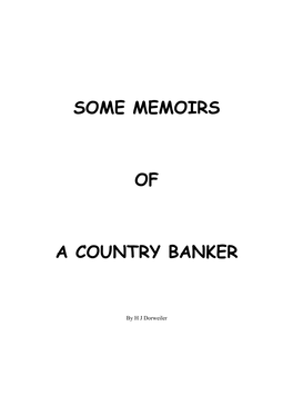 Some Memoirs of a Country Banker