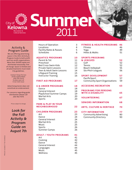 Look for the Fall Activity & Program Guide on August
