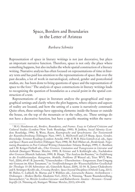 Space, Borders and Boundaries in the Letter of Aristeas