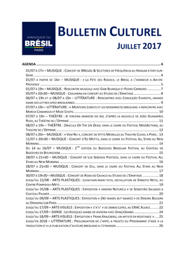 Bulletin Culturel Juillet 2017
