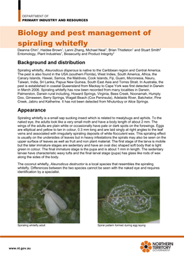 Biology and Pest Management of Spiraling Whitefly