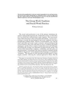 The Group Work Tradition and Social Work Practice