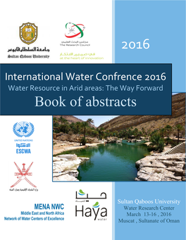 International Water Confrence 2016 Water Resource in Arid Areas: the Way Forward Book of Abstracts