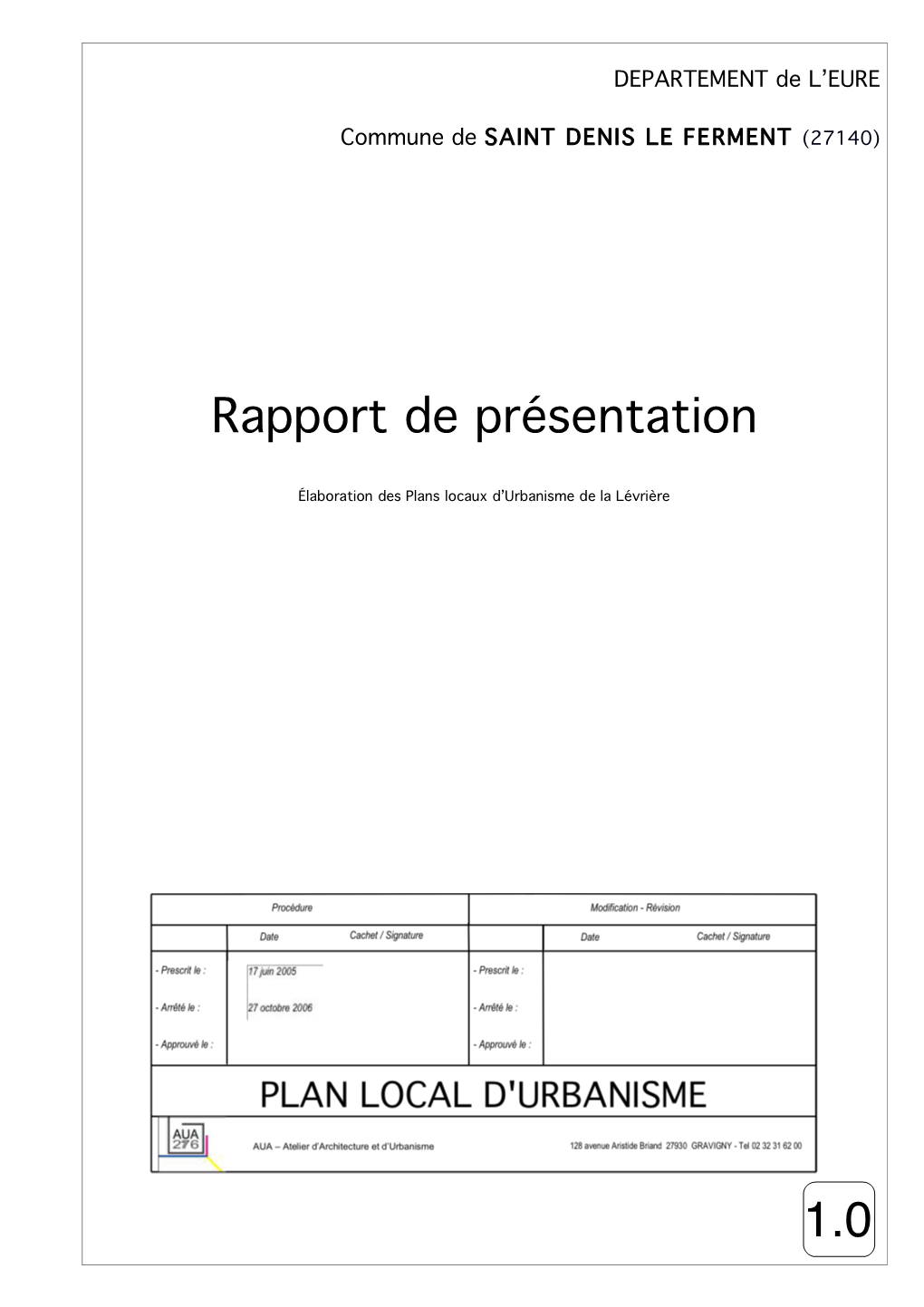 Rapport De Présentation