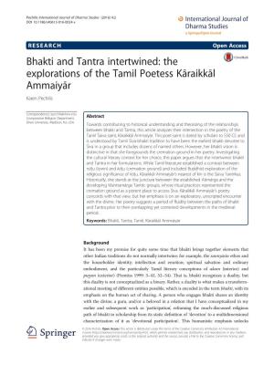 Bhakti and Tantra Intertwined: the Explorations of the Tamil Poetess Kāraikkāl Ammaiyār Karen Pechilis