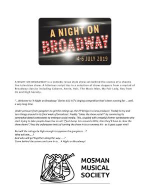 A NIGHT on BROADWAY Is a Comedy Revue Style Show Set Behind the Scenes of a Chaotic Live Television Show