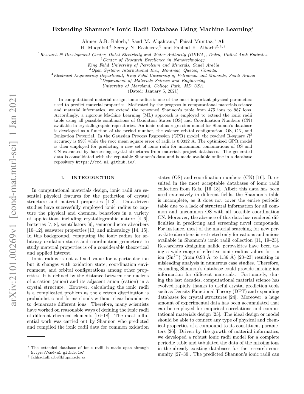 Extending Shannon's Ionic Radii Database Using Machine Learning