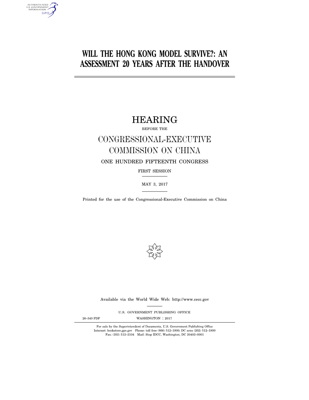 Will the Hong Kong Model Survive?: an Assessment 20 Years After the Handover