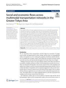Social and Economic Flows Across Multimodal Transportation Networks in the Greater Tokyo Area