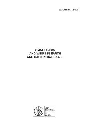 Small Dams and Weirs in Earth and Gabion Materials Agl/Misc/32/2001