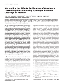 Method for the Affinity Purification of Covalently Linked Peptides