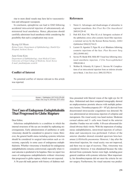 Two Cases of Endogenous Endophthalmitis That Progressed To