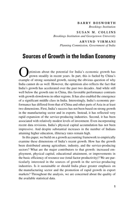 Sources of Growth in the Indian Economy