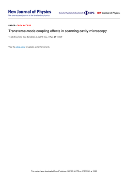 Transverse-Mode Coupling Effects in Scanning Cavity Microscopy