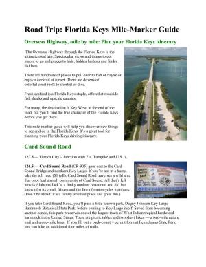 Florida Keys Mile-Marker Guide
