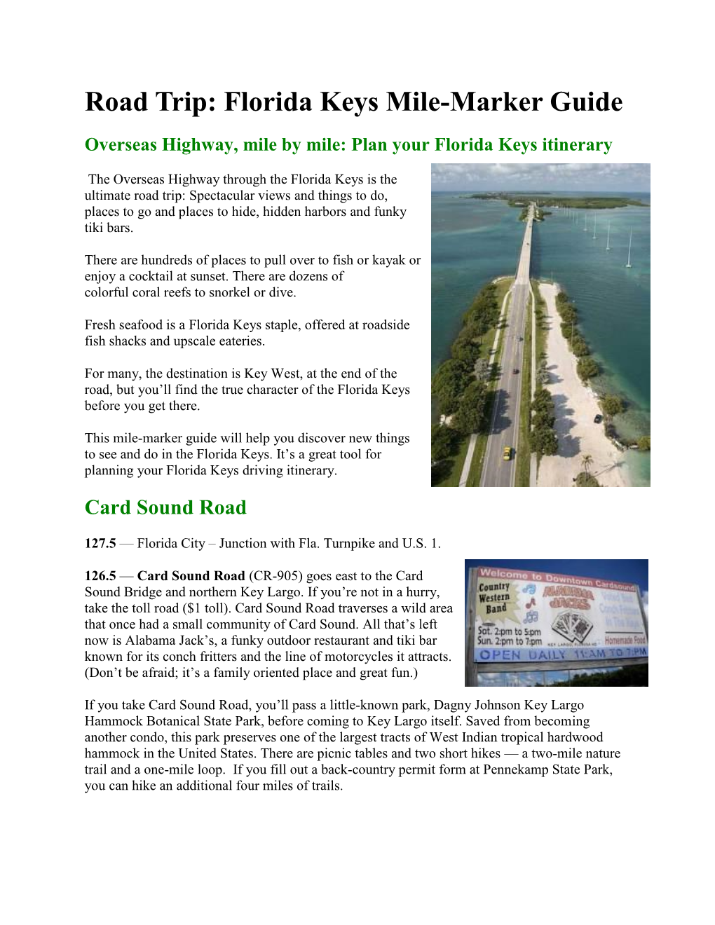 Florida Keys Mile-Marker Guide - DocsLib