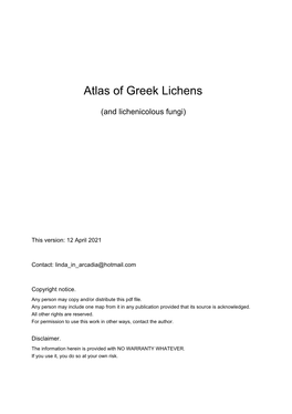 Atlas of Greek Lichens