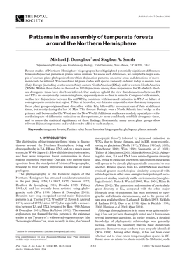 Patterns in the Assembly of Temperate Forests Around the Northern Hemisphere